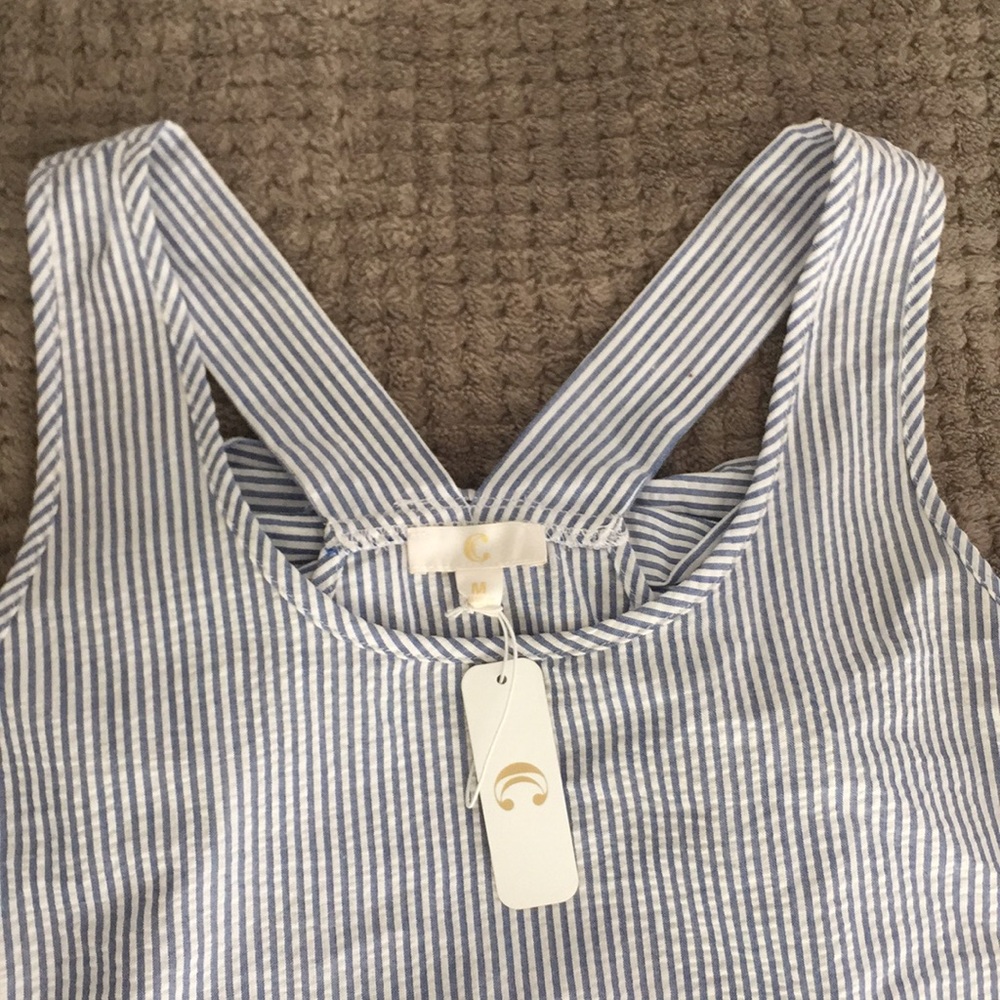 Blue pin stripes tank top - Picture 2 of 6